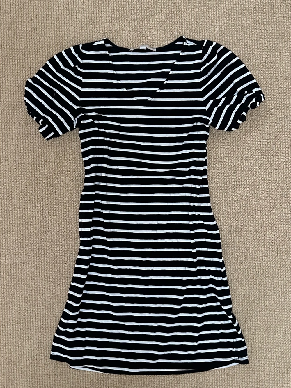 NWOT Black and White Striped Mini Dress